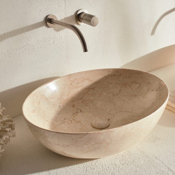 beige marble washbasin