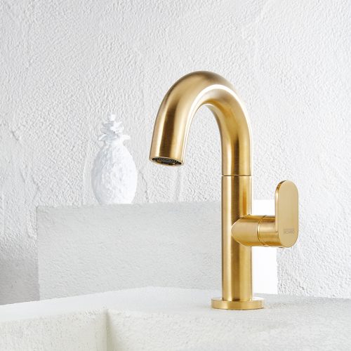 Gold bathroom mixer